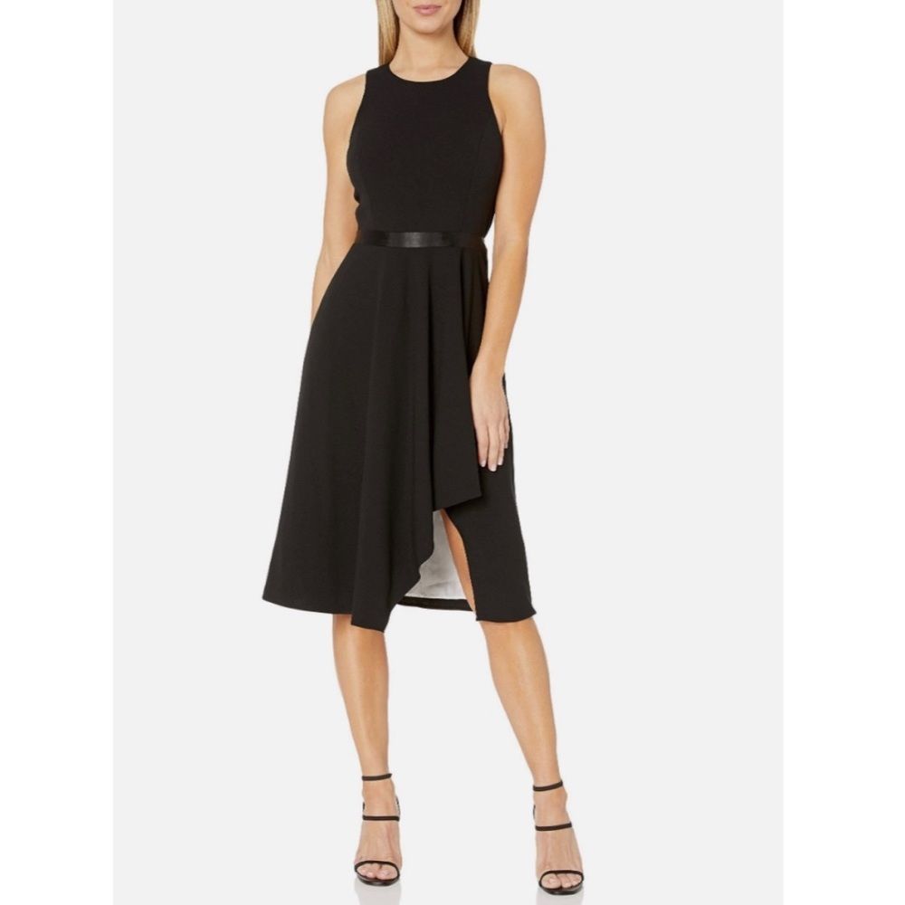 Calvin Klein Black Asymmetric Ruffle Hem Dress 4